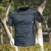 Camiseta de Seda de Gelo para Comércio Exterior Masculina de Verão Fina Secagem Rápida Manga Curta Top Esportivo Nova Camiseta Respirável de Meia Manga Corrida