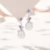Brincos Originais de Pérola Flor de Glicínia Prata de Lei 999 Estilo Floresta Luxo Leve Nicho Brincos Florais Brincos com Microincrustação de Zircônia para Mulheres