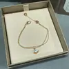 Pulsera Abanico Falda Pequeña Bao Ge, Cadena Doble Chapada en Oro Grueso de 18K, Ágata Natural, Artesanía Fina, Modelo para Mujer, Disponible al por Mayor
