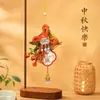 Pingente de Leque de Bambu do Festival do Meio Outono, Leque Tecido de Bambu para Pendurar na Porta, Sachê Interno com Sino, Decoração de Porta de Entrada, Ornamento Tradicional Chinês para Pendurar no Carro, Novo Estilo Chinês