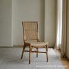Cadeira de Lazer de Rattan Natural Vintage, Poltrona Individual Estilo Wabi-Sabi para Pousadas e Salas de Chá, Cadeira de Jantar de Rattan Estilo Japonês para Uso Doméstico