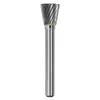 Cabezal de Rectificado de Acero de Tungsteno, Lima Rotatoria de Aleación Dura, Fresadora Cónica Invertida, Fresadora, Herramienta de Rectificado y Grabado de Metal, Patrón de Ranura Única/Doble, Tipo N