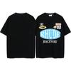 Camiseta unisex holgada informal de manga corta con estampado de logotipo retro de RHUDE para primavera y verano de 2024