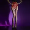 Traje de baño de una pieza Aurora de Encaje de Cintura Alta Medias Brillantes para Mujeres Altas, Talla Grande Púrpura Tentación