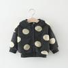 Liquidação de Fim de Temporada Outono e Inverno Roupas Infantis Atacado Meninas Estampa de Bolinhas Grandes Casacos Bebê Acolchoados Quentes Casacos 1-4 Anos