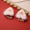 Acessórios de Cabelo Orelhas de Coelho Hanfu Antigo Bola de Cabelo Vermelha Grampo de Cabelo com Borla Escorregadia Clipe Lateral Adorno de Cabeça Traje de Ano Novo Adorno de Cabeça Feminino