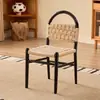 Sillas de Comedor de Segunda Mano para Uso Doméstico, Mesa y Sillas de Comedor de Madera Maciza, Silla Tejida con Respaldo, Sensación de Lujo Ligero y Gama Alta, Mesa y Sillas de Comedor para Comedor