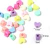 Acrílico Color Primavera Corazón Cuentas de Agujero Grande Color Sólido Corazón Melocotón Cuentas Sueltas DIY Pulsera Collar Accesorios de Cuentas para Niños