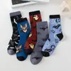 Calcetines de comercio exterior transfronterizos estilo académico coreano japonés para mujer, lindos calcetines de gatito de dibujos animados para otoño e invierno, fabricantes al por mayor