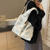 Bolso de mano con diseño de mariposa de encaje, bolso de lona artístico coreano de moda, bolso informal de gran capacidad para estudiantes, 2024