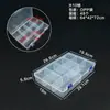Caja de almacenamiento transparente de 10 rejillas fijas, caja de herramientas para joyería, caja de almacenamiento de piezas de aparejos de pesca de plástico, caja de embalaje creativa cultural, fabricante