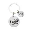 Llavero creativo de acero inoxidable para pareja con texto corto en inglés, regalo de San Valentín, fábrica transfronteriza