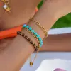 Pulsera apilable de acero inoxidable azul turquesa y ojo de tigre de Jieding, estilo europeo y americano, con joyería de titanio accesible de lujo y de alta gama que no se decolora