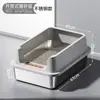 Bandeja para gatos de acero inoxidable semi-cerrada extragrande, inodoro para gatos con valla alta anti-salpicaduras, suministros para mascotas al por mayor