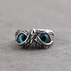 Anillo ojo de diablo retro de comercio exterior para hombre y mujer, nicho, personalidad, exagerado, ajustable, anillo de búho, anillo abierto, moda