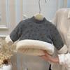 Camada Base Acolchoada Espessa de Três Camadas para Meninas Outono e Inverno, Blusa de Manga Longa para Bebê Menina, Camada Base, Moletom Infantil, Roupa Infantil