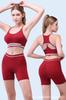 Conjunto de Sujetador Deportivo Transfronterizo Europeo y Americano de Moda sin Costuras Amortiguador de Impactos Conjunto de Chaleco de Yoga Sujetador Push-Up Conjunto de Calzoncillos Boxer para Mujer