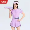 Traje de baño para niñas 2026 Nuevo traje de baño de una pieza para niños medianos y mayores, estudiantes de secundaria, equipo de natación conservador de secado rápido para entrenamiento