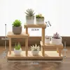 Estante para Flores para Repisa de Ventana de Madera Maciza, Soporte Decorativo Creativo para Suculentas, Estante de Almacenamiento Multinivel para Escritorio en Esquina de Balcón Interior
