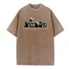 Algodón Lavado Agua Hacer Viejo Camiseta NO ME IMPORTA Carácter Europeo y Americano Estampado Top Nuevo Transfronterizo