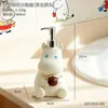 Botella Linda de Gel Antibacterial Moomin, Botella Presionable Recargable para Decoración de Encimera de Baño, Botella de Gel de Ducha y Loción