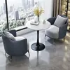 Juego de sofá de un asiento y mesa de centro para recepción de hotel, sala de reuniones de clientes, oficina de ventas, salón de belleza, centro comercial, mueble de sala de exposición, gama alta