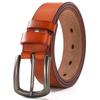 Cinturón de piel de vaca auténtica estilo retro para hombre, con hebilla de pasador, estilo informal, estilo europeo y americano, para comercio exterior.