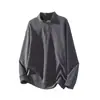 Jaqueta Pulôver Preta Masculina com Textura, Silhueta Moderna, Estilo High Street, Meio Zíper, Gola Alta, Corte Solto, Casual, Versátil