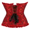 Talla Extra Rojo Estilo Retro de Corte Jacquard Moldeador Corporal Corsé de Ballenas Jacquard Bandeau Cinturilla XXXXL