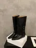 Encuentro de Temporada Botas de Montar Marrones de Punta Fina a Media Pantorrilla Zapatos para Mujer 2026 Nuevas Botas Largas de Primavera, Otoño e Invierno