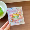 Pinzas para el pelo de niños de colores dulces, estilo japonés y coreano, con flores de dibujos animados de colores, pinzas para flequillo lateral para niñas y pasadores para bebés, accesorios para el pelo