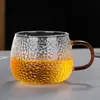 Juego de Vasos de Vidrio Martillado, Juego de Vasos Gruesos para el Hogar, Vaso para Jugos Estilo Ins, Vidrio de Borosilicato Alto Resistente a Altas Temperaturas