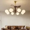 Araña Retro Americana para Sala de Estar Lámpara Minimalista Moderna para Dormitorio Lámpara de Protección Ocular de Espectro Completo con Ventilador Integrado Estilo Mediados de Siglo Nuevo