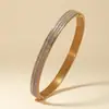 Pulseras Populares Europeas y Americanas de Acero de Titanio para Mujer, Pulseras de Acero Inoxidable, Pulseras Incrustadas con Diamantes, No se Desvanecen, Joyería de Mano Completamente Diamantada al por Mayor