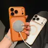 Funda magnética electrochapada esmerilada para teléfono móvil Apple 17 16 14, cubierta protectora de lente todo incluido 13 15, agujeros finos