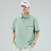 Camisa Polo de Seda Helada de Verano Manga Corta para Hombre Delgada Camisa de Trabajo para Hombre Falsa de Dos Piezas Holgada Talla Grande Top de Moda para Hombre