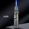 Encendedor Antorcha de Chorro Directo Pequeño Pl-196, Encendedor Metálico de Chorro Directo Llama Azul Llama Única Recargable a Prueba de Viento, Encendedor para Cigarros