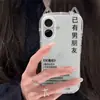 Apple Luxo Leve Avançado Orelhas de Gato À Prova de Choque Transparente Anti-Queda Capa Case para Celular Apple Suporte Meninas Onda Capa para Celular