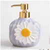 Frasco de Cerâmica para Álcool em Gel Transfronteiriço Exportação Europeia e Americana Frasco de Cerâmica com Flor em Relevo Pintada à Mão Frasco de Sabão de Cerâmica