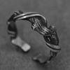 Anillo de Plata Tailandesa Original Chiba "Cornus" Anillo Individual Ajustable para Pareja Masculina Anillo Abierto con Sentido Avanzado Masculino