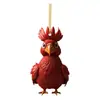 Transfronterizo 24 Amazon Nuevo Creativo Navideño Animal Pollo Gallo Tallado Colgante Árbol de Navidad Acrílico Colgante