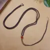 Collar Trenzado Hecho a Mano al por Mayor de Dos Colores de Cuatro Hilos con Cuentas de Jade y Cordón Ajustable para Hombres y Mujeres