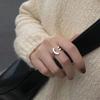 Anillo con cara sonriente, diseño de nicho para mujer, anillo para el dedo índice con viento frío, apertura ajustable, personalidad de moda, anillo que combina con todo.