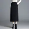 Falda lápiz de moda y sencilla para mujer, nueva de otoño 2026, de cintura alta, adelgazante, color liso, larga recta, moderna