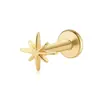 Pendientes de Estrella de Ocho Puntas de Plata de Ley S925 con Diseño de Espiral Interno para Mujer, Estilo Transfronterizo Popular Europeo y Americano, Clavijas para Perforación de Hélice de Oreja con Base Plana