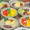 Gelatina de Hielo Famosa en Internet de Alto Valor Estético, Tofu de Hielo, Hielo Raspado, Agua de Azúcar, Bol Especial para Sopa de Hielo, Bol para Postres Dulces, Melamina de Uso Comercial