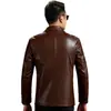 Jaqueta de Couro Masculina Haining 2026 Nova Coleção Primavera e Outono Gola Lapela Abotoada Casual de Negócios Roupa de Pai Jaqueta de Couro Masculina Atacado
