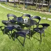 Conjunto de mesa de chá e cadeiras de varanda de rattan sintético, cadeira de lazer externa para pátio, cadeira de jantar com encosto espessado, mesa externa