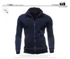Nueva sudadera deportiva para hombre con cremallera y cuello alto, chaqueta sudadera con cremallera y cuello alto, cárdigan de color liso para hombre, ropa de manga larga para hombre