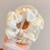 Elástico de Cabelo com Laço de Renda Estilo Coreano para Meninas, Corda Fofa para Coque, Acessório de Cabelo de Alta Elasticidade